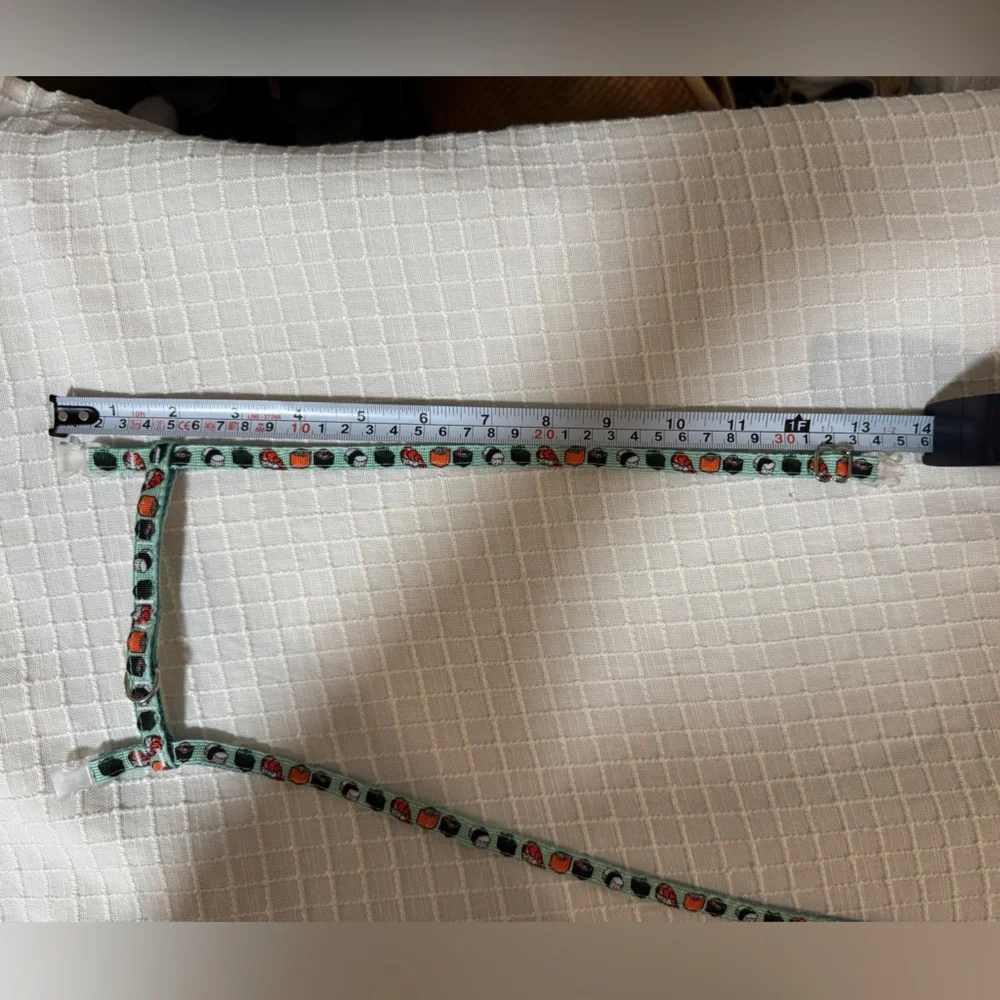 Blue with sushi deign cat or dog Harness and Leash Set